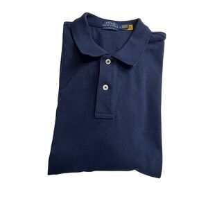 Polo Ralph Lauren Polo Mens Large Navy Blue Classic Fit S.Sleeve Pique Shirt D35